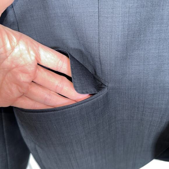 Hugo Boss Slim Fit Suit Men's 38R Dark Gray 2 Button Flat Front Pants Dapper USA - Picture 10 of 16